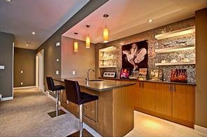 Lower level with a wet bar